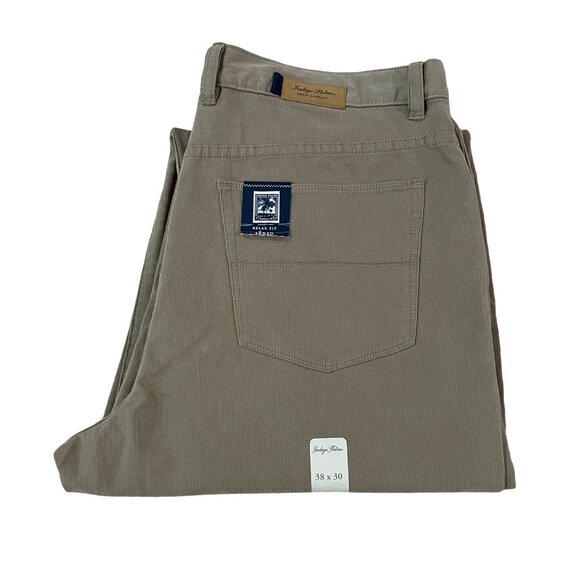 Indigo Palms Pincord Pants Relaxed Fit Men's Size 38x30 Cotton Khaki - New - Picture 1 of 7